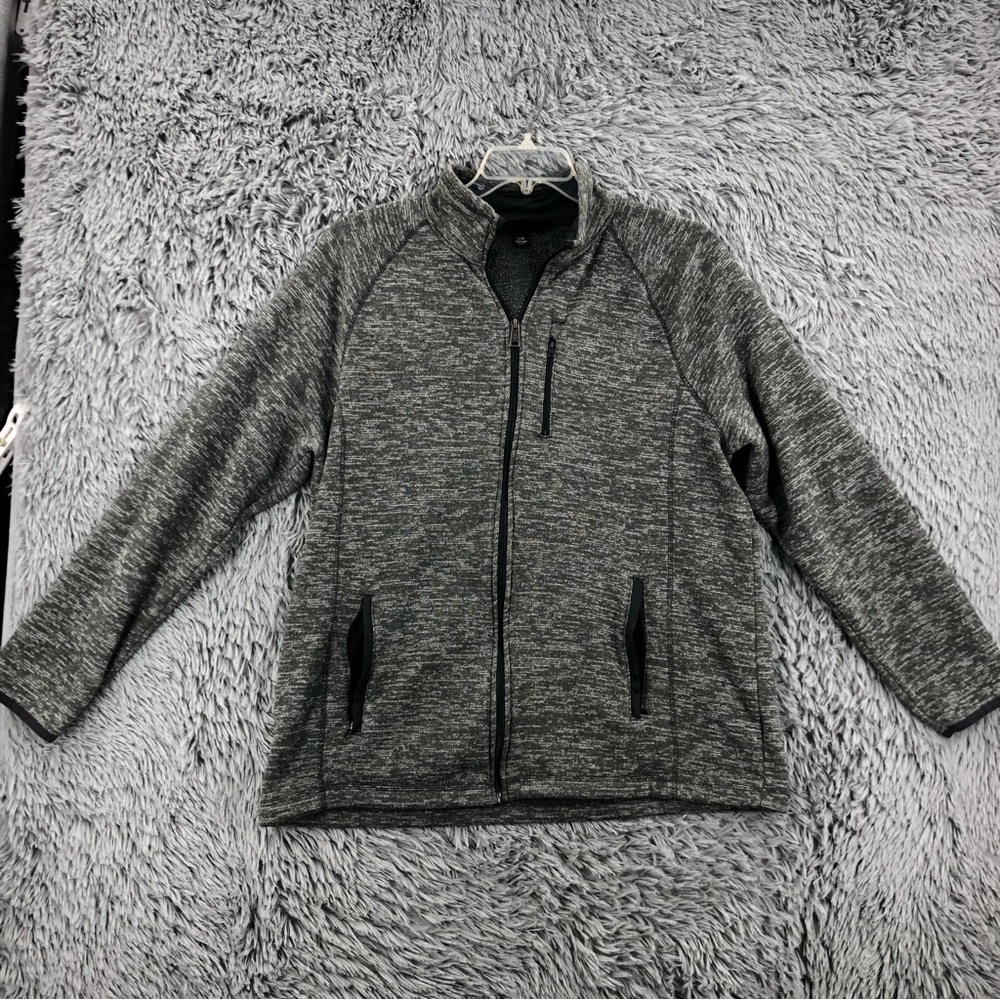 Swiss Tech Jacket Mens Large Gray Heathered Full Zip Lightweight